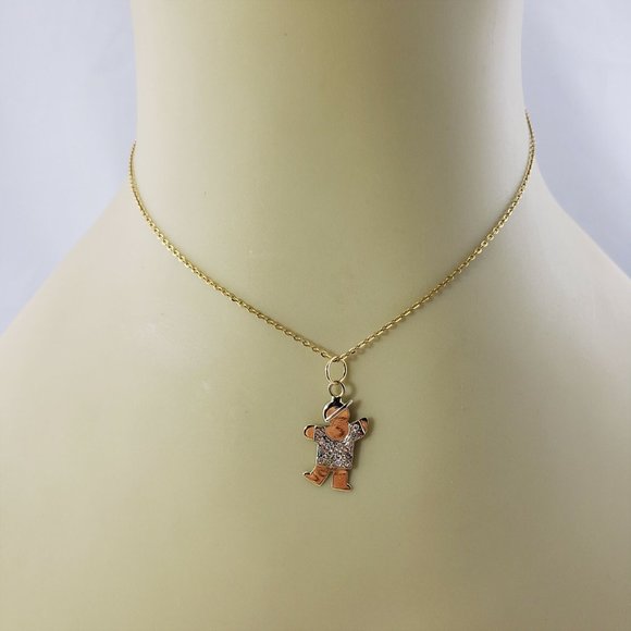 Vintage 14 Karat Yellow Gold and Diamond Boy Charm - Picture 8 of 9